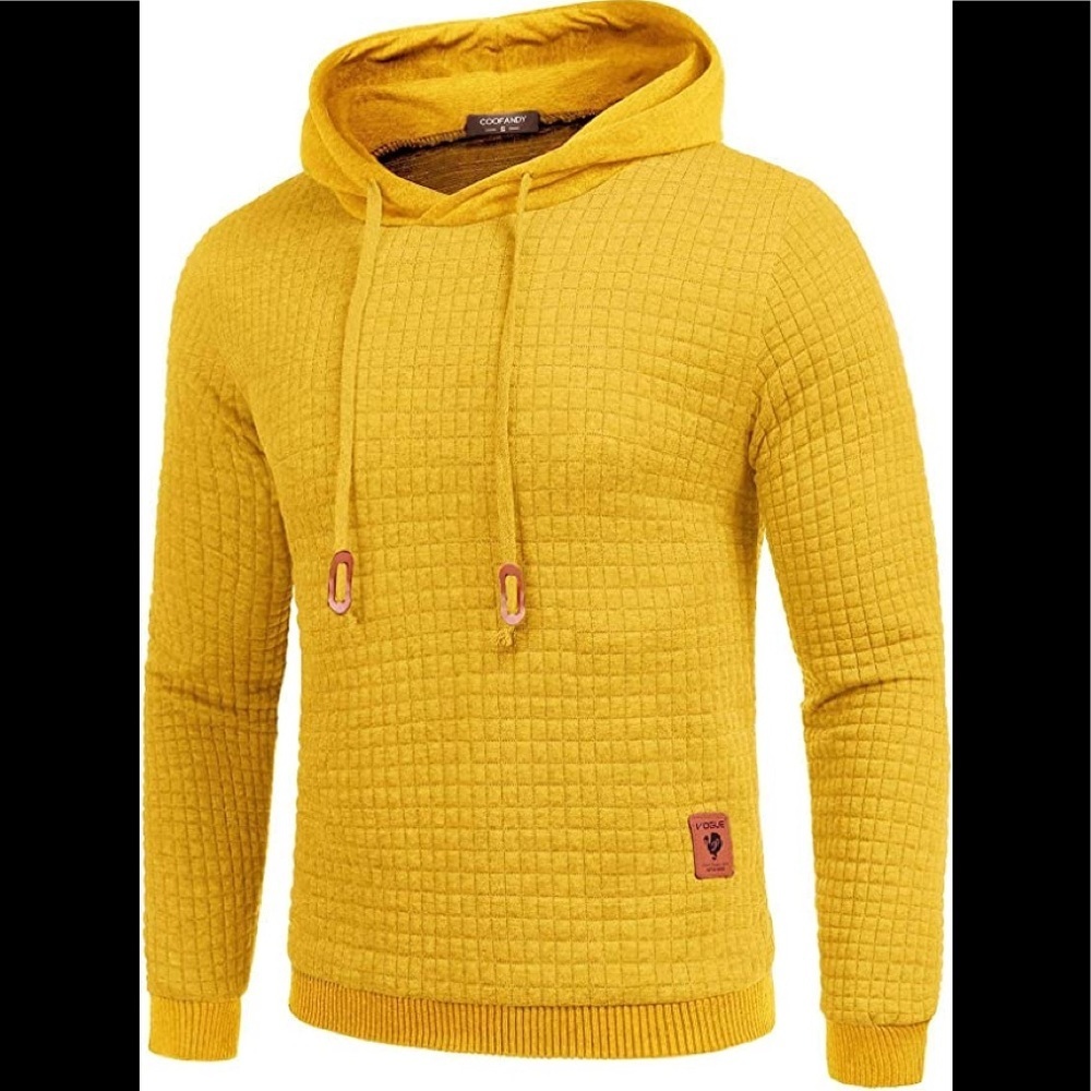 New Mens Hoodie Sweater Ribbed Stretchable Heat Lasting w Drawstring